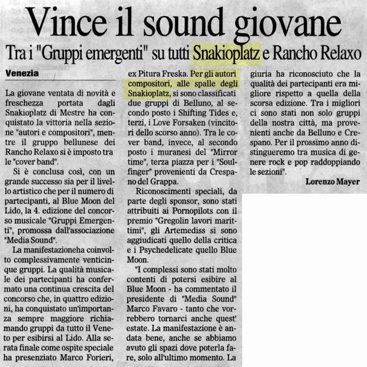 La Nuova Venezia - 3 novembre 2003