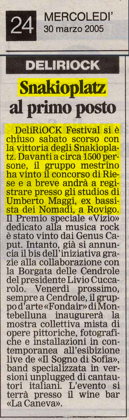 La Nuova Venezia - 3 novembre 2003